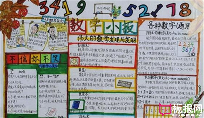 数学手抄报，数学小报