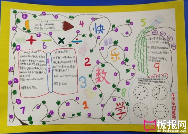 快乐数学手抄报，小学生数学手抄报
