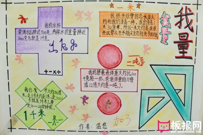 小学数学手抄报，测量物体