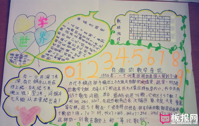 有趣的数学手抄报，数学的世界