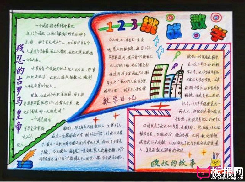 数学手抄报图片，挑战数学的故事