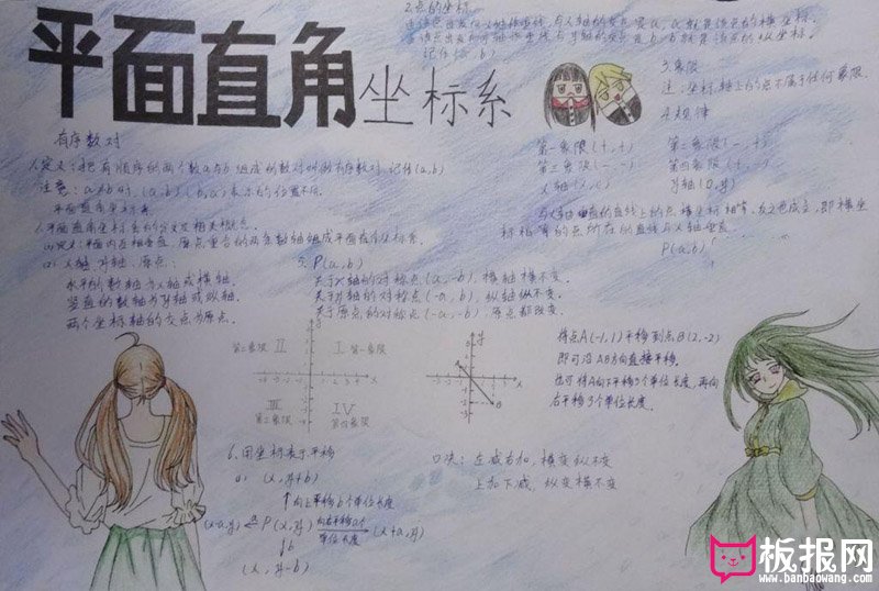 数学手抄报图片，平面直角坐标系