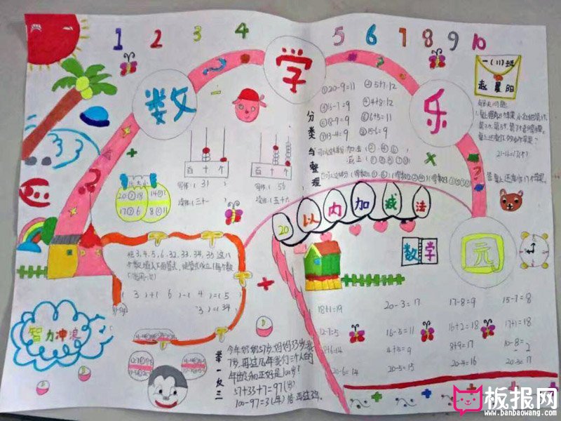 小学生数学手抄报，智力冲浪