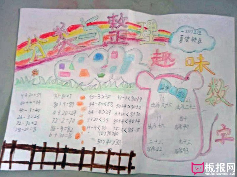 小学生数学手抄报，分类与整理