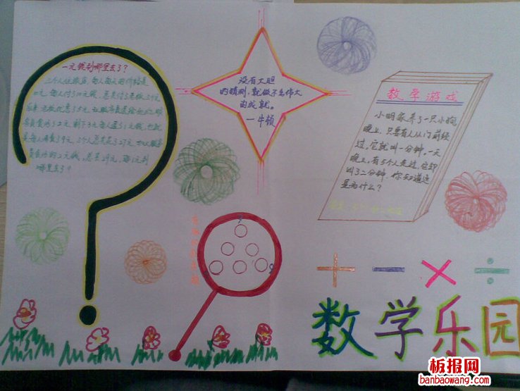 三年级数学手抄报图片