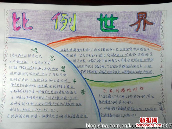 数学——比例的世界手抄报