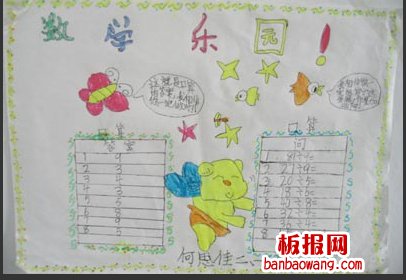 一年级数学手抄报图片