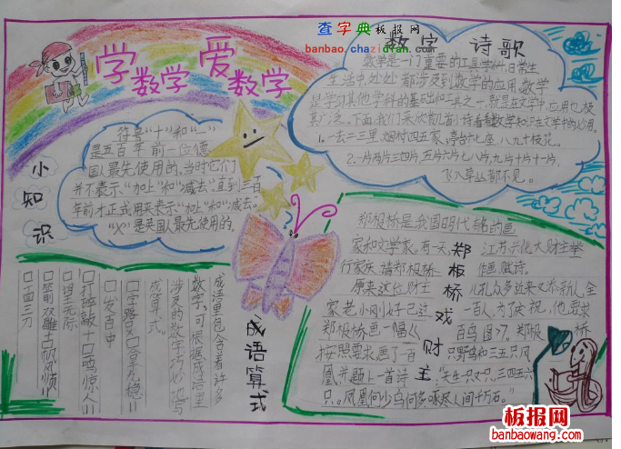学数学，爱数学手抄报