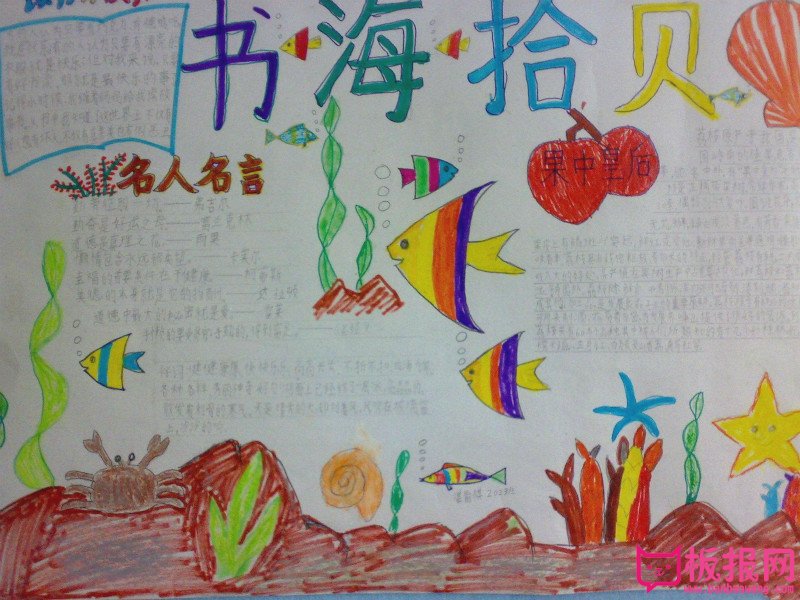 三年级语文手抄报，书海拾贝