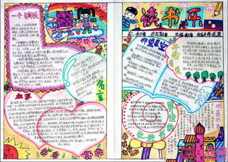 四年级语文手抄报，读书乐