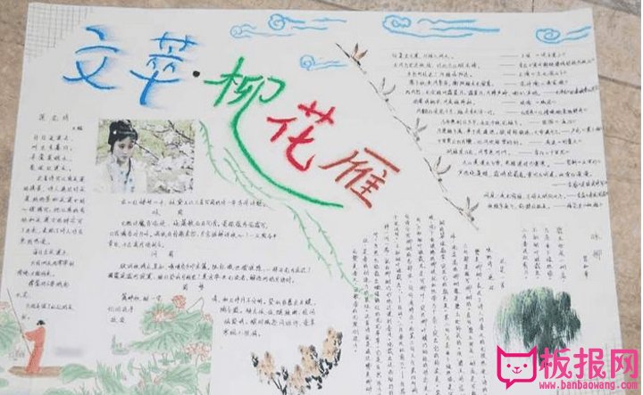 关于语文手抄报的文字图片，文萃柳花雁