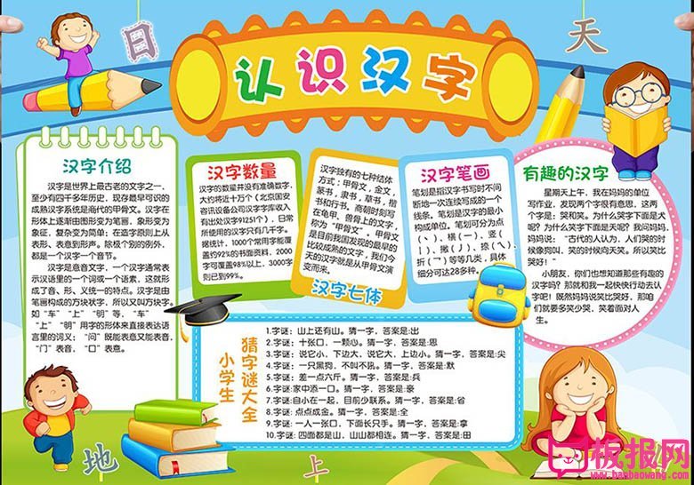 语文手抄报图片大全，遨游语文乐园（8张）