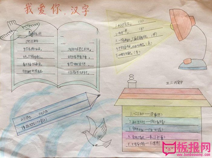 小学语文手抄报图片，我爱你汉字