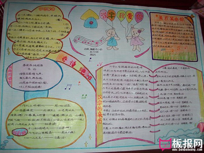 小学生有趣的汉字手抄报，汉字的来历