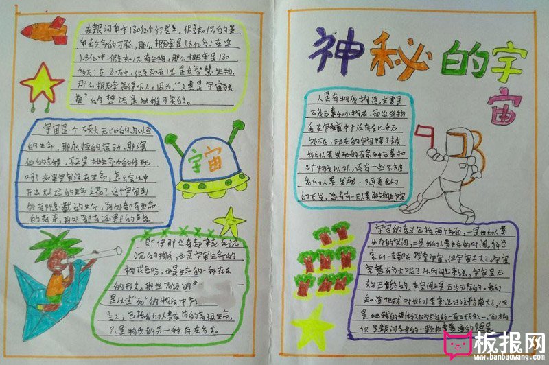 小学生科学手抄报，神秘的宇宙