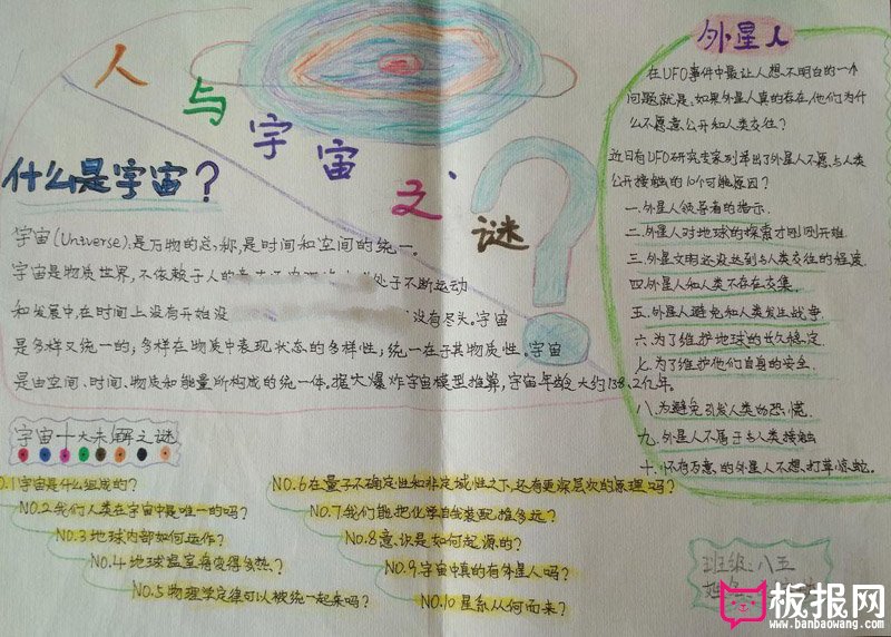 小学生科学手抄报，人与宇宙之谜
