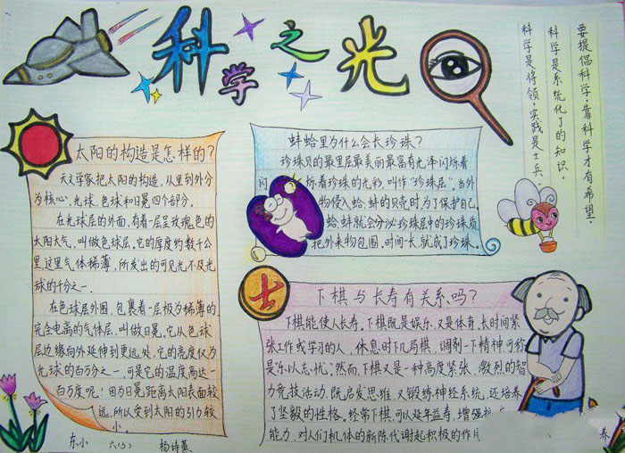 小学生科学手抄报图片，