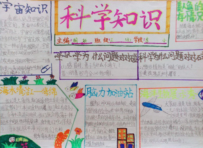小学生科学手抄报图片，
