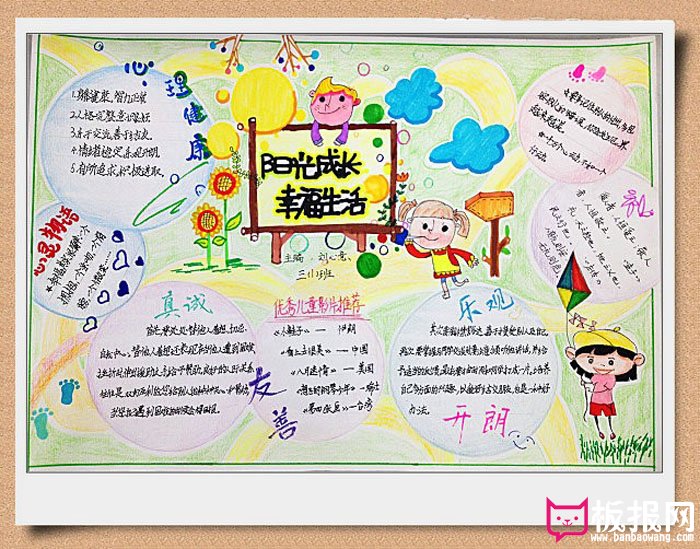 阳光少年快乐成长手抄报，阳光成长幸福生活