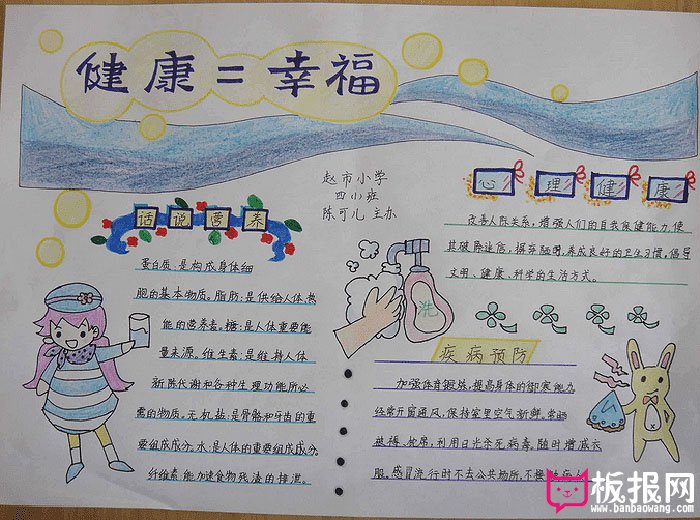 阳光伴我成长手抄报，健康幸福成长