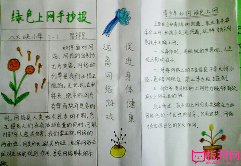 绿色上网手抄报，远离网络游戏