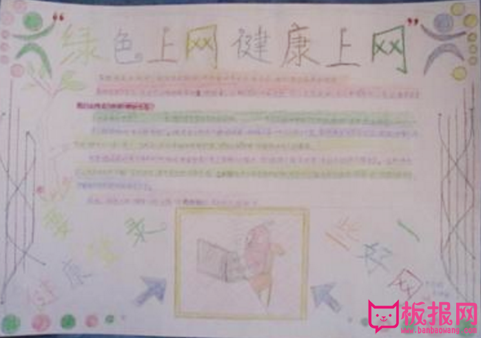 绿色上网手抄报，健康上网