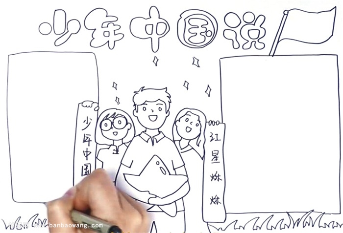 少年中国说手抄报怎么画