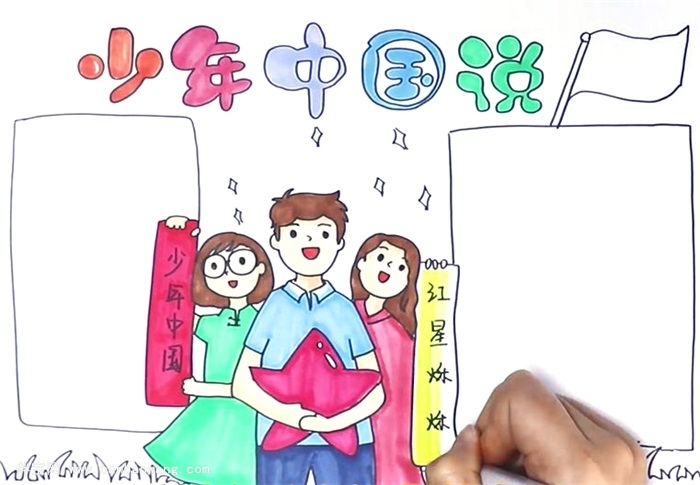 少年中国说手抄报怎么画