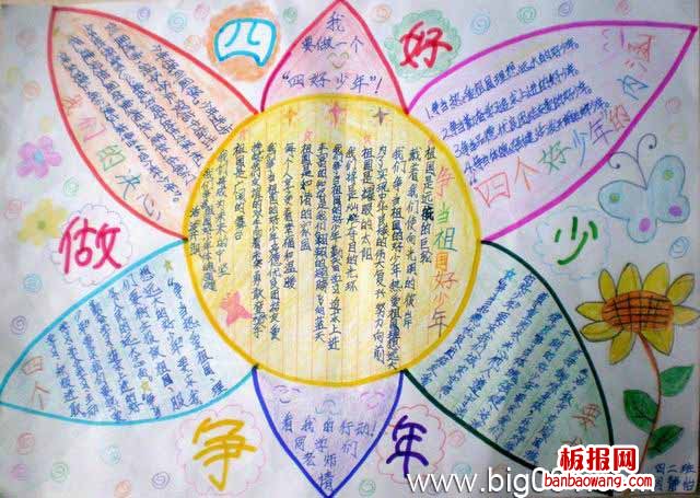 争当四好少年手抄报