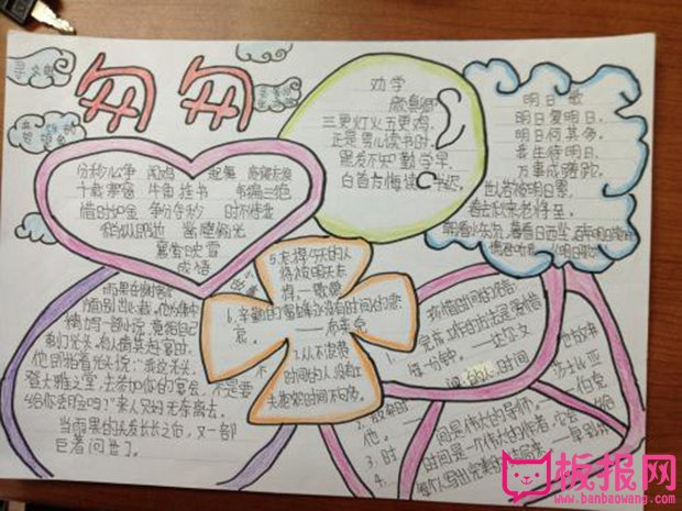 珍惜时间手抄报，时间匆匆不等人
