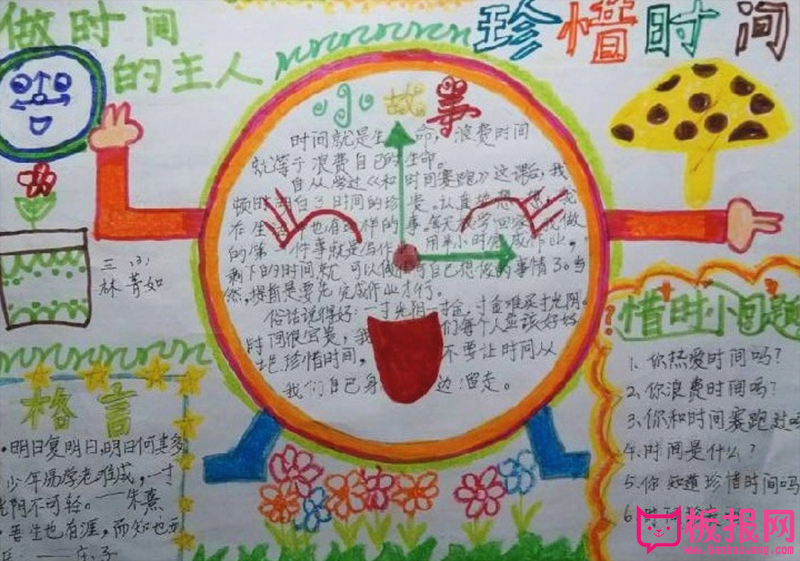 做时间的主人，珍惜时间手抄报