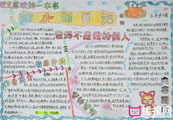胡小闹日记读书手抄报