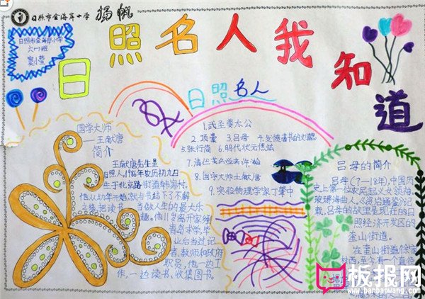 名人故事手抄报，日照武圣姜太公