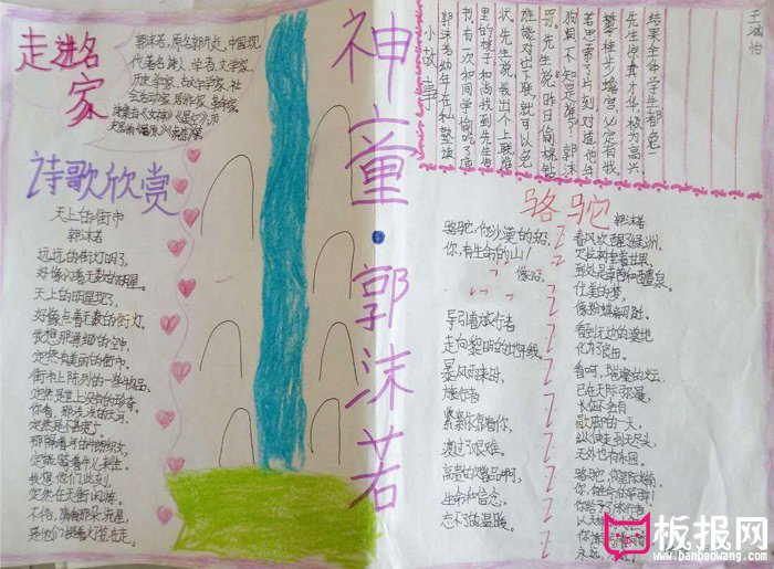 小学生名人故事手抄报，走进名家郭沫若
