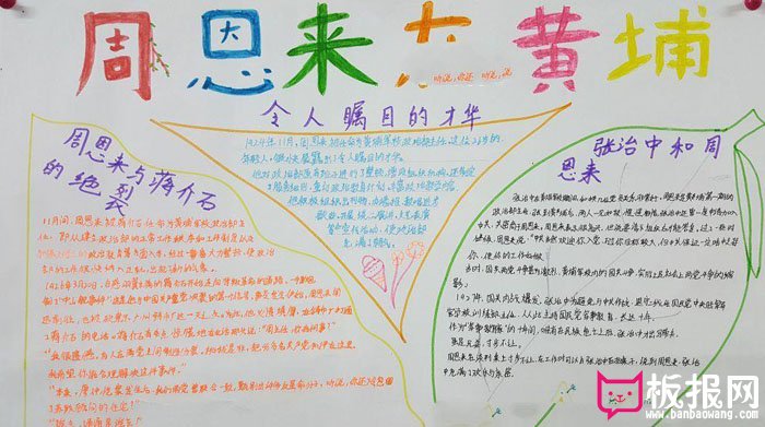 名人故事手抄报图片，周恩来在黄埔