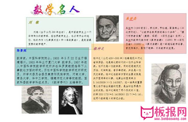 关于名人故事的手抄报，数学名人的故事