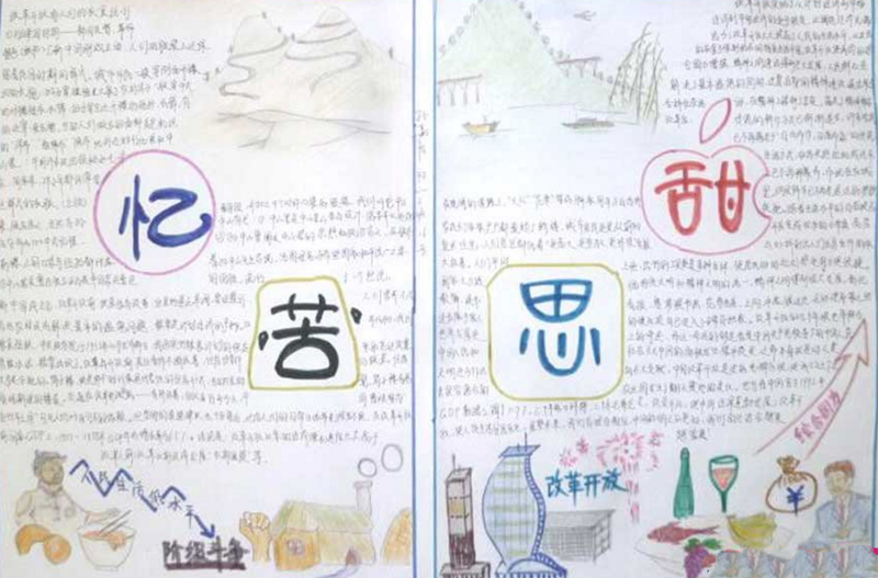 改革开放手抄报，忆苦思