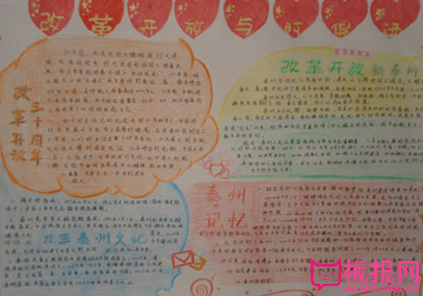 中国改革开放手抄报，与时俱进