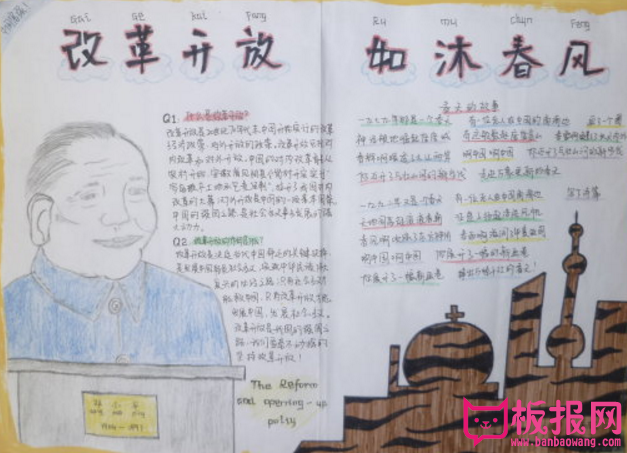 改革开放如沐春风手抄报