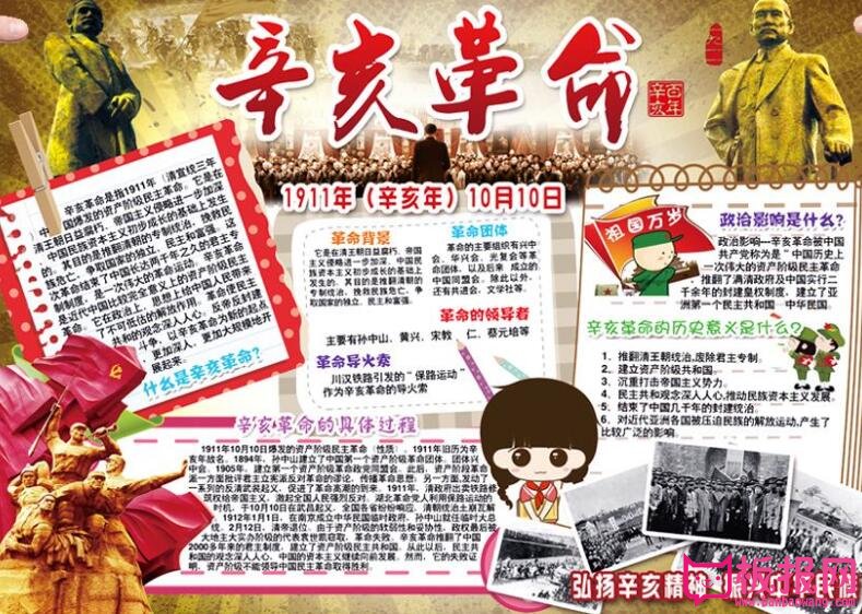 辛亥革命纪念日手抄报,辛亥革命的爆发