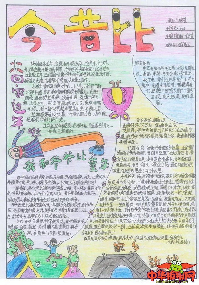 改革开放40年手抄报图片，幸福之旅