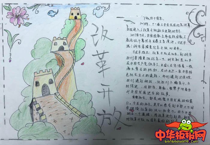 改革开放手抄报图片，改革开放40年
