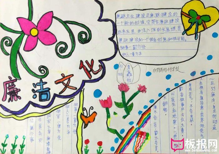简单的廉洁手抄报图片，廉洁文化
