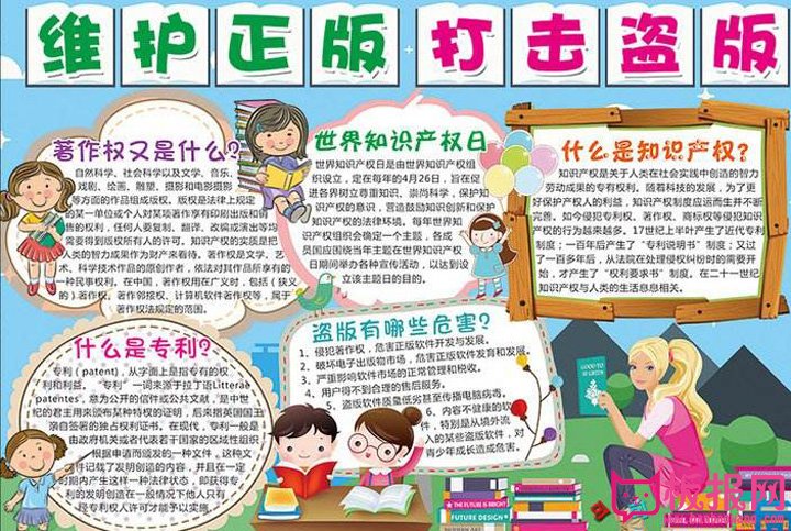 知识产权手抄报，维护正版打击盗版
