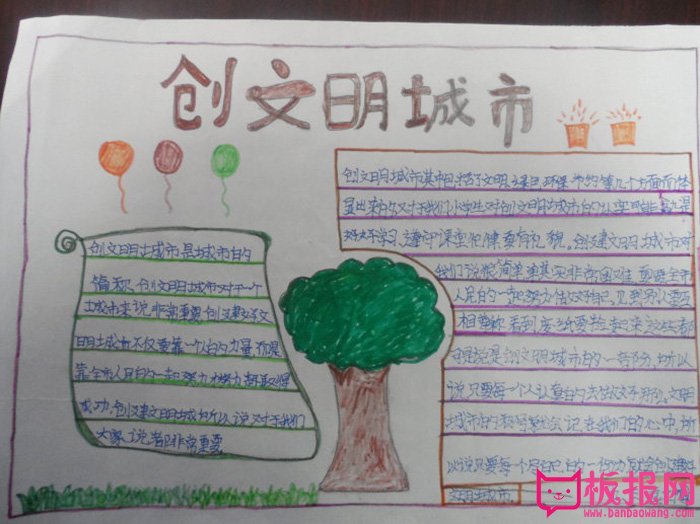 文明城市手抄报图片，争创文明城市