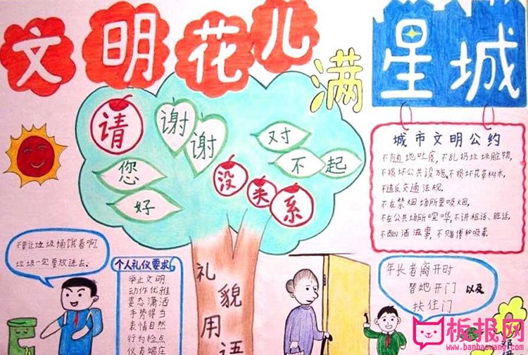 文明城市手抄报，文明从细节做起