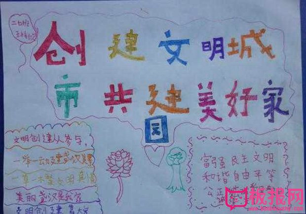 小学生创建文明城市共建美好家园手抄报图片