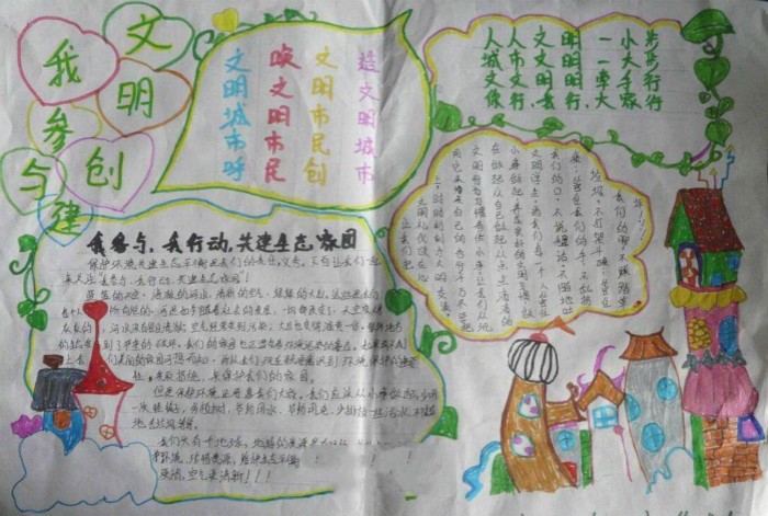 创建文明城市手抄报，文明建设我