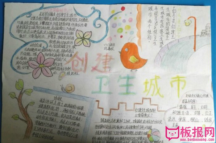 创建文明城市手抄报图片，创建卫生城市