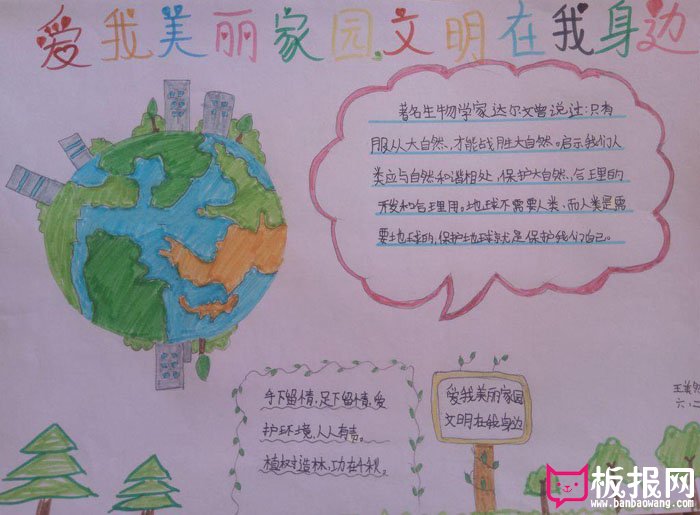 创建文明城市手抄报图片，创建文明美丽家园
